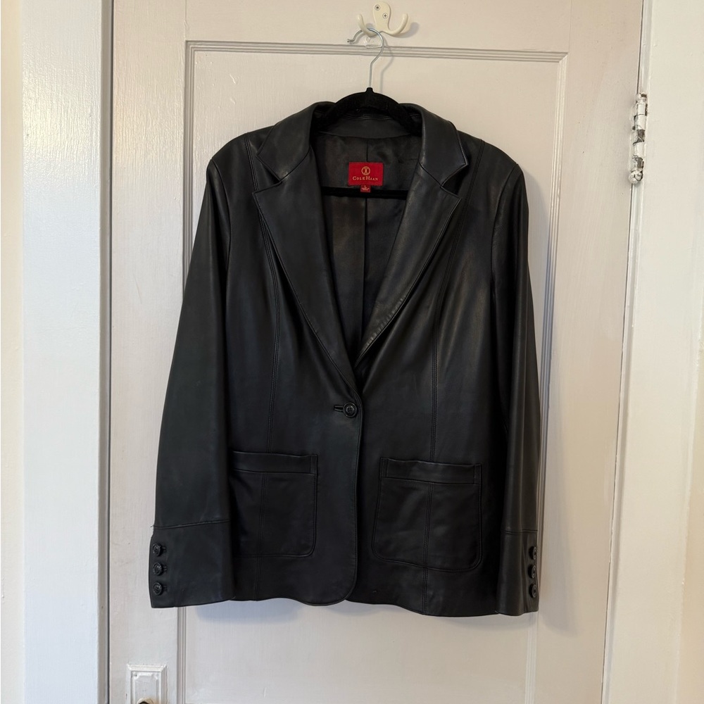 Vintage 90s/early 2000s Cole Haan Black Leather Blazer